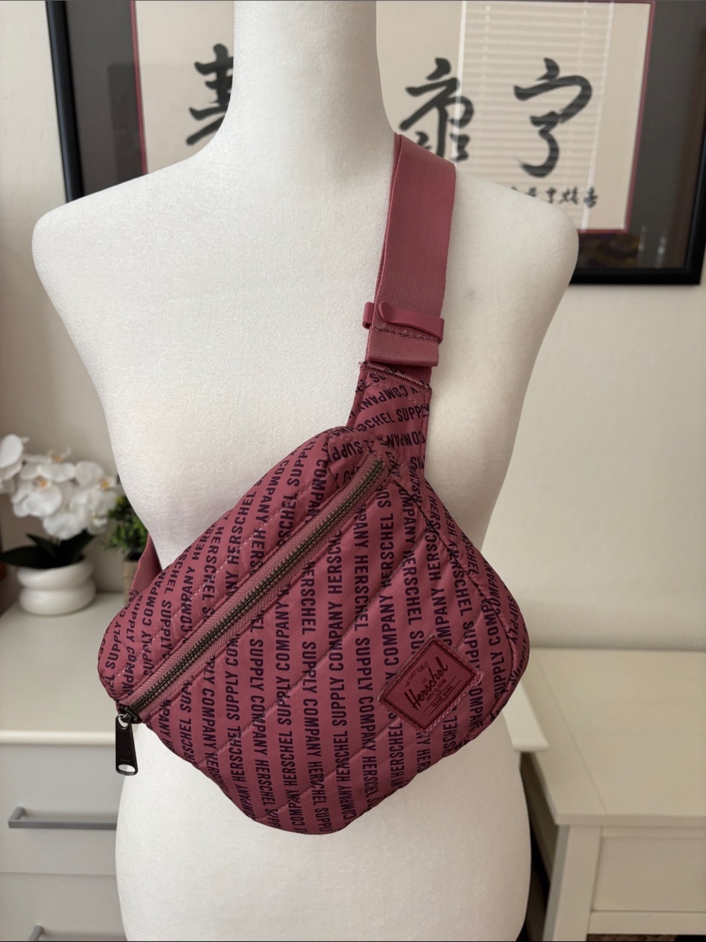 Herschel Supply Company Burgundy Logo-Print Belt Bag